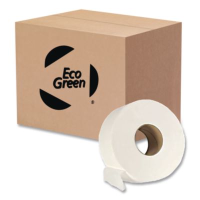 APAEJ932 Recycled Two-Ply Jumbo Toilet Paper, Septic Safe, 3.55" x 1,000 ft, White, 12 Rolls/Carton