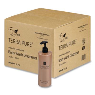 DHS458968 Terra Pure Body Wash Air Pump, Green Tea Lemongrass, 16.23 oz Bottle, 12/Carton DIVERSIFIED HOSPITALITY SOLUTIONS, LTD.