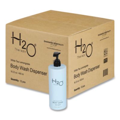 DHS259829 H2O Therapy Body Wash Air Pump, White Tea and Lemongrass Scent, 16.23 oz Bottle, 12/Carton DIVERSIFIED HOSPITALITY SOLUTIONS, LTD.