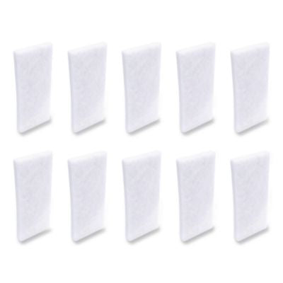 BWK401B Fine Grade Utility Pad, 4.62 x 10, White, 10/Carton BOARDWALK