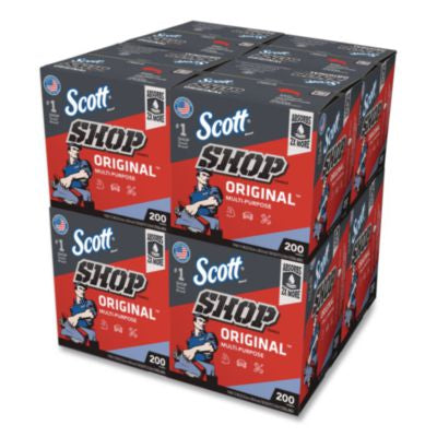 KCC75190BX Shop Towels Original, 1-Ply, 9 x 12, Unscented, Blue, 200/Box KIMBERLY-CLARK PROFESSIONAL