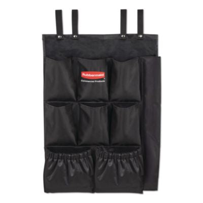 RCP2202582 Fabric 9-Pocket Cart Organizer, 19.8 x 1.5 x 27.5, Black, 6/Carton