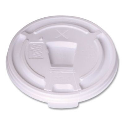WCP222064 Plastic Lids for Foam Cups and Bowls, Drink-Thru, Fits 10 oz Hot Cups, White, 1,000/Carton