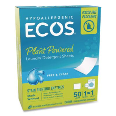EOP953710EA Liquidless Laundry Detergent Sheets, Free and Clear, 50 Sheets/Box EARTH FRIENDLY PRODUCTS