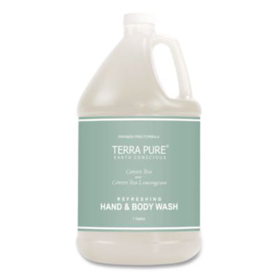 DHS002294EA Terra Pure Body Wash Gallon, Green Tea Lemongrass Scent, 1 gal Bottle