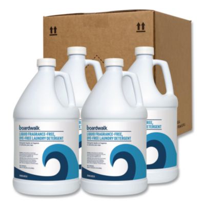 BWK4850 Liquid Fragrance-Free, Dye-Free Laundry Detergent, Unscented, 1 gal Bottle, 4/Carton BOARDWALK