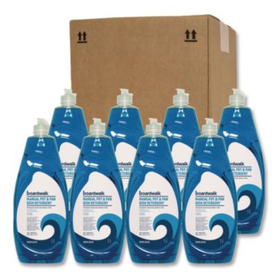 BWK4856 Manual Pot and Pan Dish Detergent, Fresh Breeze Scent, 38 oz Bottle, 8/Carton BOARDWALK