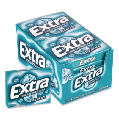 GRR22002641 Extra Polar Ice Sugar-Free Gum, Polar Ice, 15 Sticks/Pack, 10 Packs/Carton