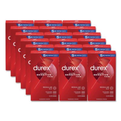 RAC30271CT Extra Sensitive Condoms, Natural, 12/Box, 18 Boxes/Carton RECKITT BENCKISER