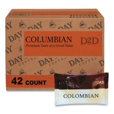 PCO23001 100% Pure Coffee, Colombian Blend, 1.5 Oz Pack, 42 Packs/carton