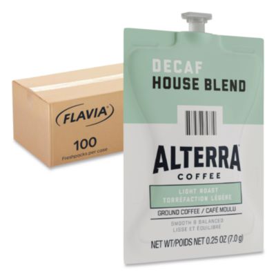 LAV48013 Alterra Decaf House Blend Coffee Freshpack, 100/Carton