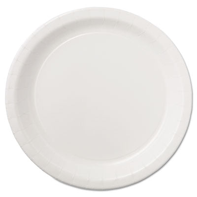 HFMPL7095 Coated Paper Dinnerware, Plate, 9" Dia, White, 50/pack, 10 Packs/carton