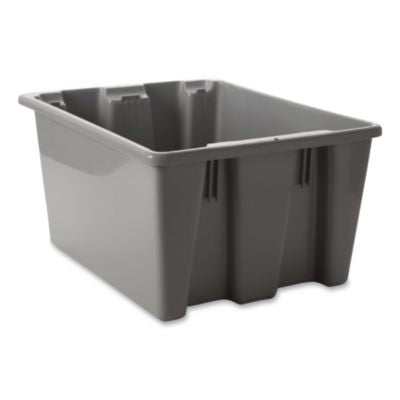 RCP1721GRACT Palletote Box, 9.72 gal, 19.5" x 15.5" x 10", Gray, 10/Carton