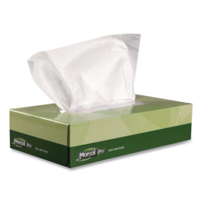 MRCNP5701 100% Recycled Convenience Pack Facial Tissue, 2-Ply, White, 100 Sheets/Box, 30/Carton