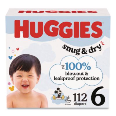 KCM56459 Sung and Dry Diapers, Size 6, 35+ lbs, 112/Carton KIMBERLY CLARK