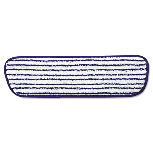 RCPQ800WHI Microfiber Finish Pad, 18 x 5.5, Blue/White, 6/Box RUBBERMAID COMMERCIAL PROD.