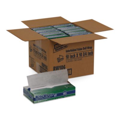DXERW106 Rite-Wrap Dry Wax Lightweight Deli Paper, 10 x 10.75, 500 Sheets/Pack, 12 Packs/Carton