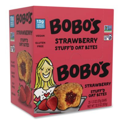 BBO00228 Stuff'd Oatmeal Bites, Strawberry, 1.3 oz Individually Wrapped, 25/Box