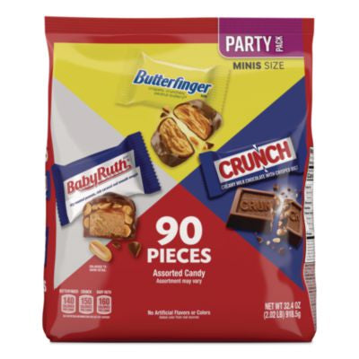 FER689517 Baby Ruth, Butterfinger, Crunch Minis Party Pack, 90 Pieces, 32.4 oz Bag