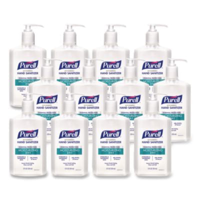 GOJ369812CT 2 in 1 Moisturizing Advanced Hand Sanitizer Gel, 12 oz Pump Bottle, Clean Scent, 12/Carton GO-JO INDUSTRIES