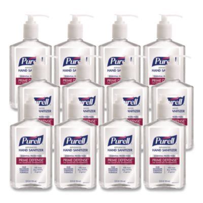GOJ369912CT Prime Defense Advanced 85% Alcohol Gel Hand Sanitizer, 12 oz Pump Bottle, Clean Scent, 12/Carton GO-JO INDUSTRIES
