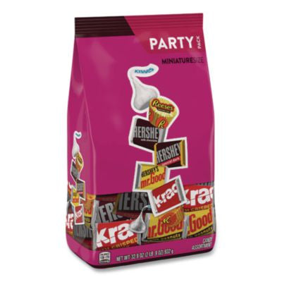 HRSHEC45716 Hershey's and Reese's Miniatures Assorted Chocolate Candy Party Pack, 32.9 oz Bag