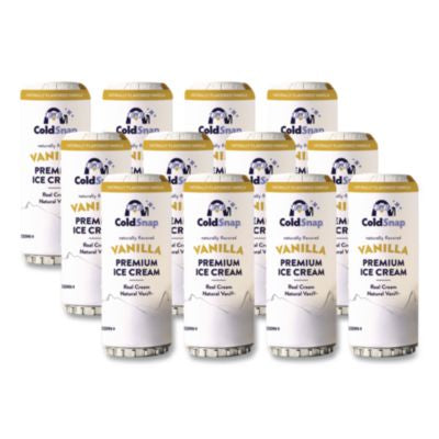 CDS600038 Ice Cream Pod, Vanilla, 5.2 oz Single Serve Pod for ColdSnap Machine, 12/Carton