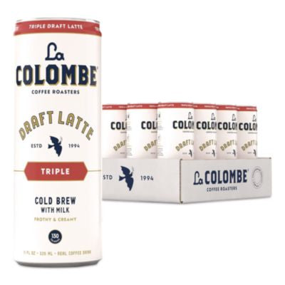 LALLCT00501 Draft Latte Cold Brew, Triple Shot Espresso Latte, 11 oz Can, 12/Carton LA COLOMBE COFFEE ROASTERS
