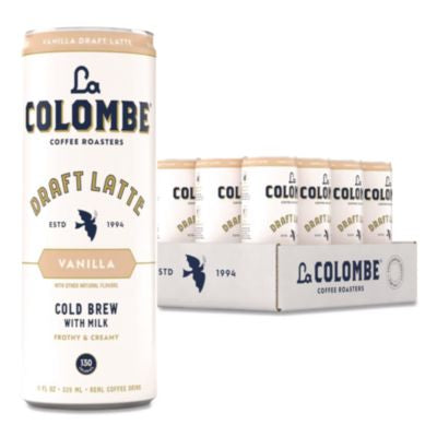 LALLCT30502 Draft Latte Cold Brew, Vanilla Latte, 11 oz Can, 12/Carton LA COLOMBE COFFEE ROASTERS