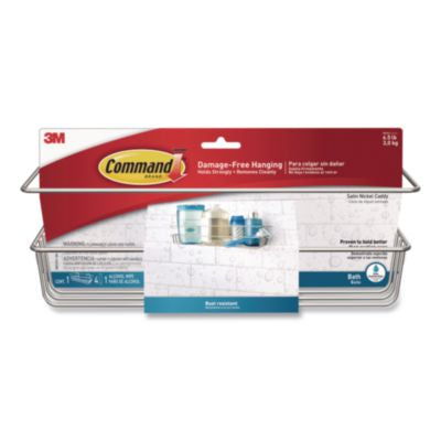 MMM24358308 Bath Shower Caddy, 12.75 x 4.25 x 4, Satin Nickel 3M/COMMERCIAL TAPE DIV.