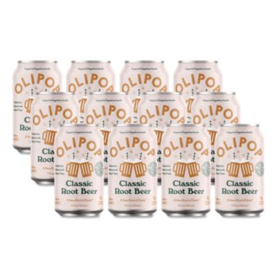 OLPICO70288 Prebiotic Soda, Root Beer, 12 oz Can, 12/Carton