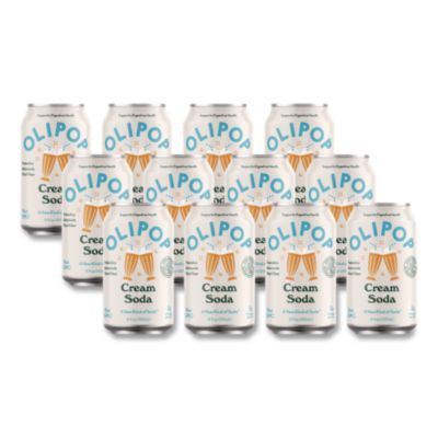 OLPICO70289 Prebiotic Soda, Cream Soda, 12 oz Can, 12/Carton OLIPOP, INC