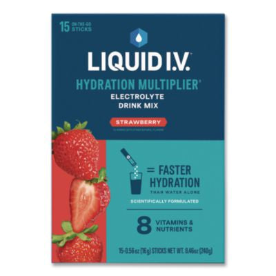 LQVEHC47495 Hydration Multiplier, Strawberry, 0.56 oz Stick, 15/Pack UNILEVER