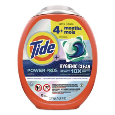 PGC91630 Hygienic Clean Heavy 10x Duty Power PODS, HE Compatible, Original, 45 Pods/Tub PROCTER & GAMBLE