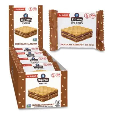 RIPRVW70519 Wafers, Chocolate Hazelnut, 0.78 oz Packet, 16/Box RIP VAN