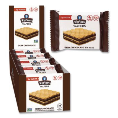 RIPRVW70520 Wafers, Dark Chocolate, 0.78 oz Packet, 16/Box
