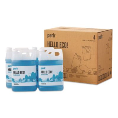 PRKSEB611001A Hello Eco Glass Cleaner, 1 gal Refill Jugs, 4/Carton PERK
