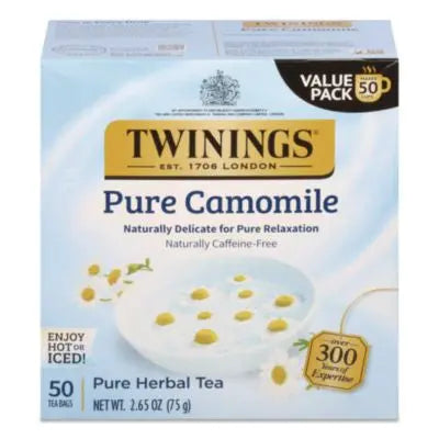 TWGTNA53651 Tea Bags, Pure Camomile, 0.05 oz Tea Bag, 50/Box TWININGS NORTH AMERICA INC