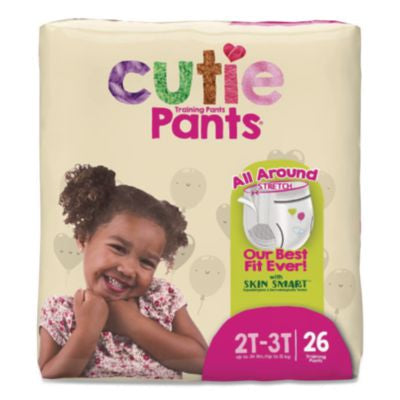 CTJCR7008 CutiePants Refastenable Training Pants for Girls, 2T-3T, Up to 34 lbs, 104/Carton FIRST QUALITY PRODUCTS INC