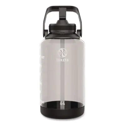 TKY54145 Tritan Motivational Plastic Water Bottle, 64 oz, Stormy Black TAKEYA USA CORPORATION