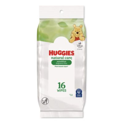 KCM40706 Natural Care Sensitive Baby Wipes, 6.6 x 6.86, Unscented, White, 16/Pack, 16 Packs/Carton KIMBERLY CLARK