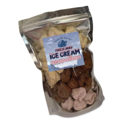 OFX00643 Freeze Dried Ice Cream, Neapolitan, 0.75 lb Bag, 12/Carton