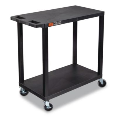 LXOEC22B TUFFY XL Two-Shelf Multipurpose Utility Cart, Plastic, 400 lb Capacity, 35.25" x 18" x 33, Black LUXOR WORKSPACES, LLC