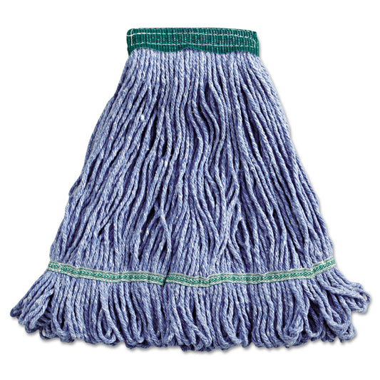 BWK502BLEA Super Loop Wet Mop Head, Cotton/synthetic Fiber, 5" Headband, Medium Size, Blue