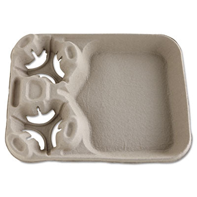 HUH20990CT StrongHolder Molded Fiber Cup/Food Tray, 8 oz to 44 oz, Two Cups + Food Tray, Beige, 100/Carton