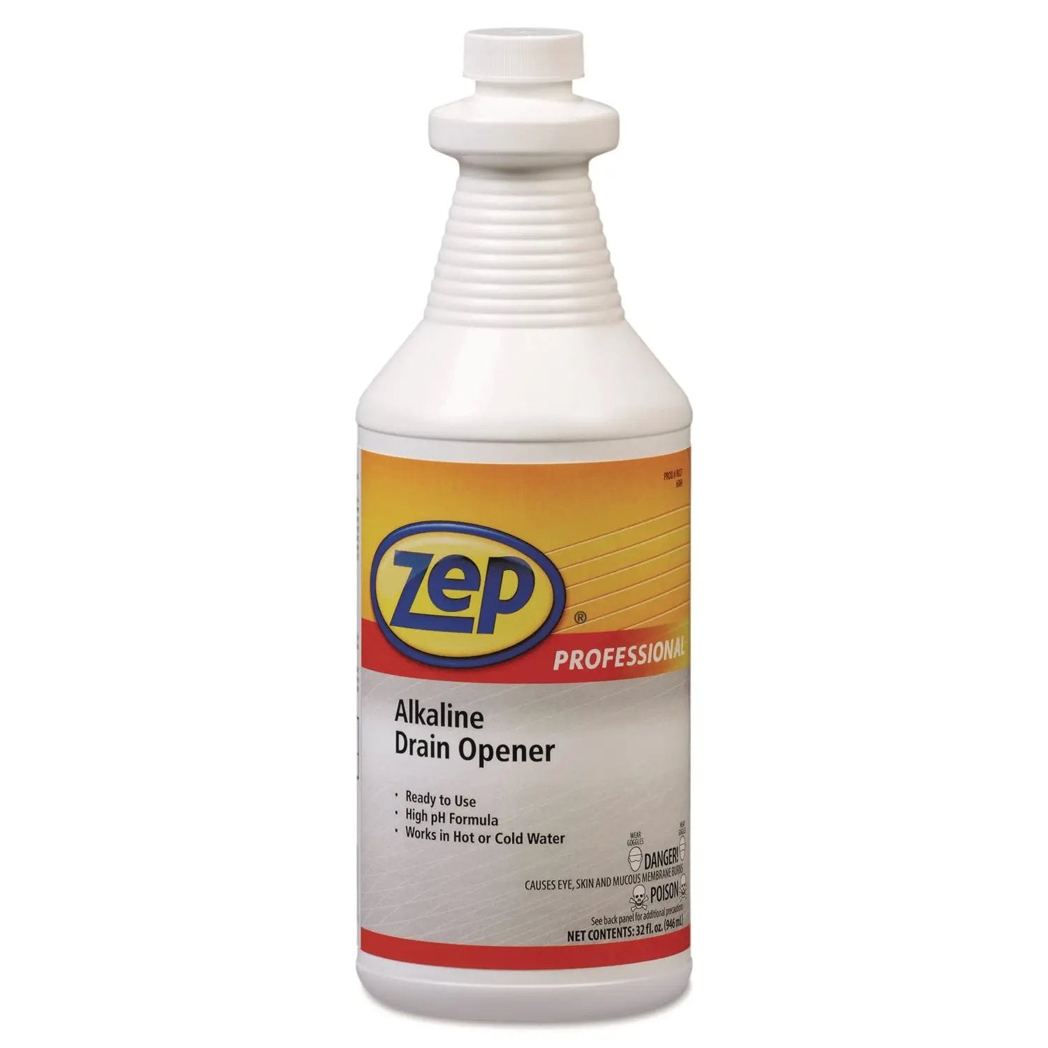 AMR1041423EA Alkaline Drain Opener Quart Bottle Zep Professional