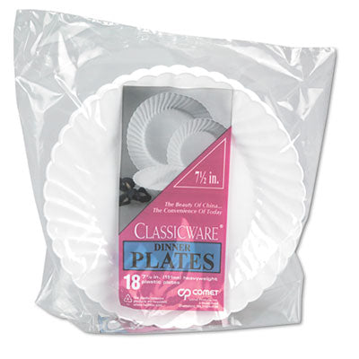 WNACW75180W Classicware Plates, Plastic, 7.5" Dia, White, 180/carton