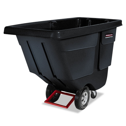 RCP1314BLA 1 cu yd BRUTE Rotomolded Tilt Truck, 850 lb Capacity, Black RUBBERMAID COMMERCIAL PROD.