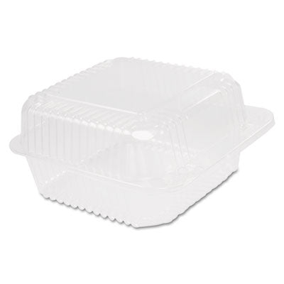 DCCC25UT1 StayLock Clear Hinged Lid Containers, 6.5 x 6.1 x 3, Clear, Plastic, 125/Pack, 4 Packs/Carton