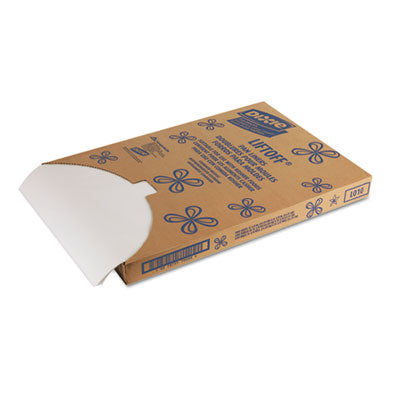 DXELO10 Greaseproof Liftoff Pan Liners, 16.38 x 24.38, White, 1,000/Carton
